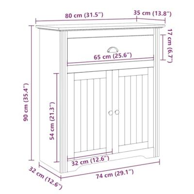 Gangkast BODO 80x35x90 cm wit Gangkast BODO 80x35x90 cm wit