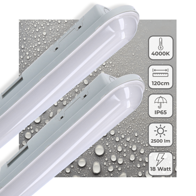2 PACK - LED&apos;s Light Universele LED TL verlichting compleet 120 cm - voor binnen en buiten - 2500 lm