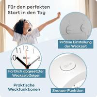 Mebus 25629 Wekker Kwarts Wit - thumbnail