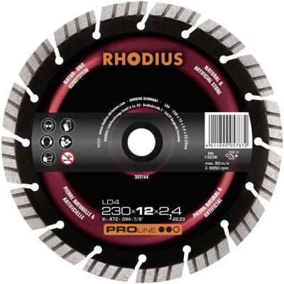 Rhodius 303161 LD4 Diamanten doorslijpschijf Diameter 125 mm Boordiameter 22.23 mm Natuursteen 1 stuk(s) Rhodius 303161 LD4 Diamanten doorslijpschijf Diameter 125 mm Boordiameter 22.23 mm Natuursteen 1 stuk(s)