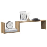 Wandschappen 2 st 100x15x20 cm bewerkt hout artisanaal eiken - thumbnail