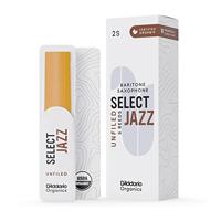 D'Addario Woodwinds ORRS05BSX2S Organic Select Jazz Baritonsaxofoonriet, 2 Soft, 5-pack, Unfiled - thumbnail