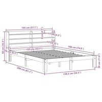 Bedframe zonder matras massief grenenhout wasbruin 135x190 cm - thumbnail