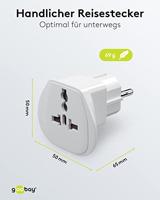Goobay Reisadapter USA,UK,CH,IT naar EUR Wit - thumbnail
