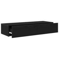 Wandschap met lades 100x36x19 cm bewerkt hout zwart - thumbnail
