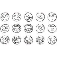 Creativ Company Deco art stempels lachgezicht, 15st. - thumbnail