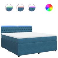 Boxspring met matras fluweel blauw 180x200 cm - thumbnail