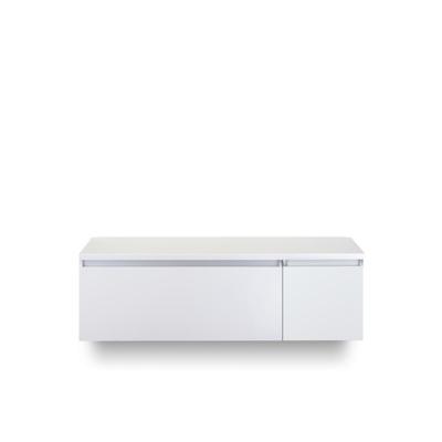 Frozen Badmeubelset 140 cm - Greeplijst in kleur - Wastafel Onderkast - met Bovenblad Wit Hoogglans