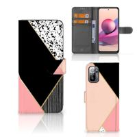 Xiaomi Redmi Note 10/10T 5G | Poco M3 Pro | Book Case | Zwart Roze Vormen - thumbnail