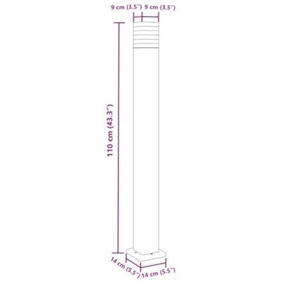 VidaXL Buitenvloerlamp 110 cm aluminium zwart
