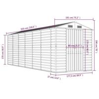 Tuinschuur 191x555x198 cm gegalvaniseerd staal antracietkleurig - thumbnail