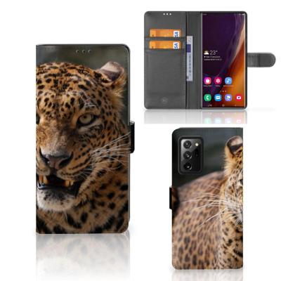Samsung Galaxy Note20 Ultra | Telefoonhoesje | Met pasjeshouder | Luipaard