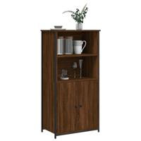 Hoge kast 62x36x121,5 cm bewerkt hout bruin eikenkleur - thumbnail