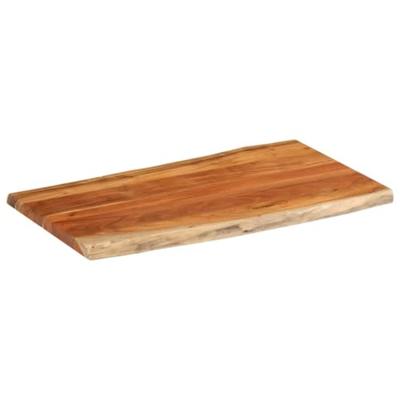 Tafelblad rechthoekig natuurlijke rand 100x60x2,5 cm acaciahout