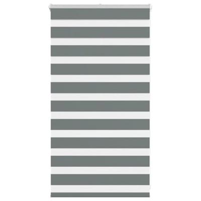 VidaXL Zebra rolgordijn 85x100 cm stofbreedte 80,9 cm donkergrijs VidaXL Zebra rolgordijn 85x100 cm stofbreedte 80,9 cm donkergrijs