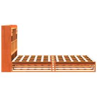 Bed met boekenkast zonder matras grenenhout wasbruin 150x200 cm - thumbnail