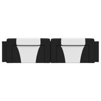 Hoofdbordkussen 200 cm kunstleer zwart en wit - thumbnail