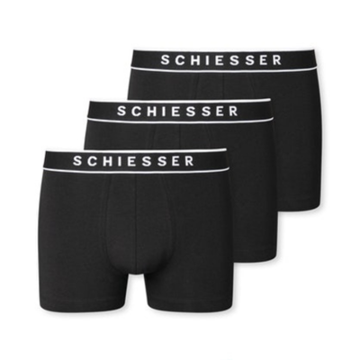 Schiesser Boxershorts 95/5 zwart 3-pack
