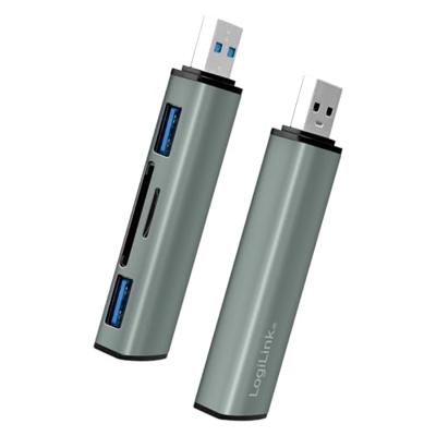 LogiLink UA0394 USB 3.2 Gen 2-hub Met aluminium behuizing, Met ingebouwde SD-kaartlezer, Met status-LEDs Space grijs LogiLink UA0394 USB 3.2 Gen 2-hub Met aluminium behuizing, Met ingebouwde SD-kaartlezer, Met status-LEDs Space grijs