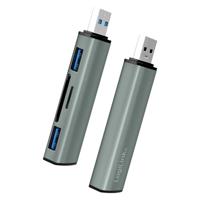 LogiLink UA0394 USB 3.2 Gen 2-hub Met aluminium behuizing, Met ingebouwde SD-kaartlezer, Met status-LEDs Space grijs - thumbnail
