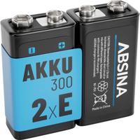 Absina Oplaadbare 9V batterij (blok) NiMH 8.4 V 270 2 stuk(s) - thumbnail
