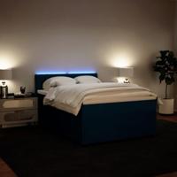 Boxspring met matras fluweel blauw 140x200 cm - thumbnail