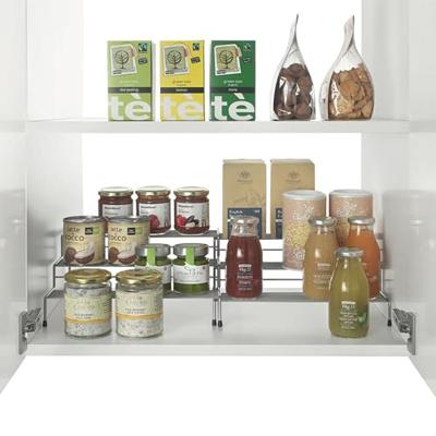 Metaltex Smart Kitchen 2-delig Schuifbaar Kruidenrek 28/55x23x13 cm Zilver