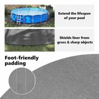 VidaXL Zwembad grondzeil lichtgrijs ø 610 cm niet-geweven stof - thumbnail
