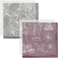Vivi Gade Deco folie en transfer vel, bloemen, vel 15x15 cm, roze, zilver, 4 vel/ 1 doos - thumbnail