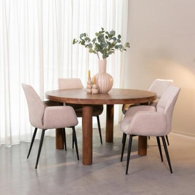 LABEL51 Eetkamertafel Elly - Nature Smooth - Mangohout - 140 cm - Rond