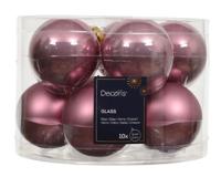 Kerstballen glas d6 cm vintge roze 10 st Decoris - Decoris - thumbnail