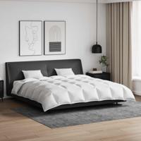 VidaXL Dekbed set met kussen 3 pcs wit donsveertjes - thumbnail