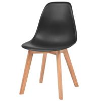 Eetkamerstoelen 6 st kunststof zwart - thumbnail