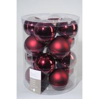 Decoris kerstballen Glas 6st Ossenbloed 8cm - thumbnail