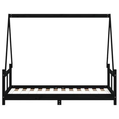 Kinderbedframe 80x160 cm massief grenenhout zwart