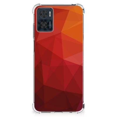 Shockproof Case voor Motorola Moto E22 | E22i Polygon Red Shockproof Case voor Motorola Moto E22 | E22i Polygon Red