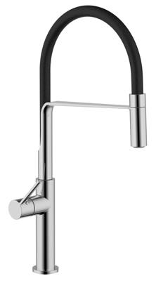 Sanimar Keukenmengkraan Sorrento Semi-Pro Flex Uittrekbare Slang Chroom En Zwart