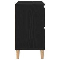 Wastafelkast 80x33x60 cm bewerkt hout zwart eikenkleurig - thumbnail