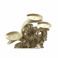Kandelaar DKD Home Decor 26 x 12 x 23 cm Bloem Gouden Hars - thumbnail