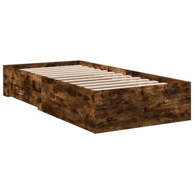 Bedframe met lades bewerkt hout gerookt eikenkleurig 150x200 cm
