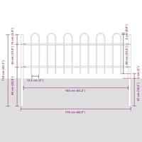 Tuinhek 4 pcs Grijs 6,8 x 0,6 m Poedercoating staal - thumbnail