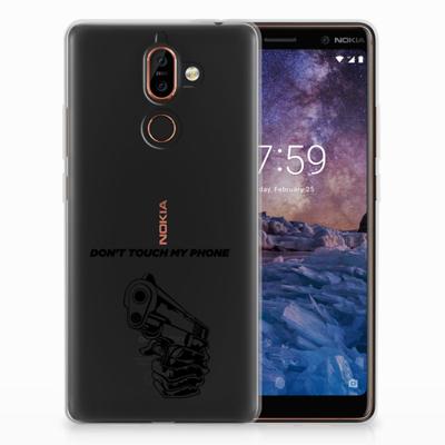 Nokia 7 Plus Silicone-hoesje Gun Don't Touch My Phone Nokia 7 Plus Silicone-hoesje Gun Don't Touch My Phone