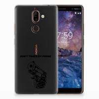 Nokia 7 Plus Silicone-hoesje Gun Don't Touch My Phone - thumbnail
