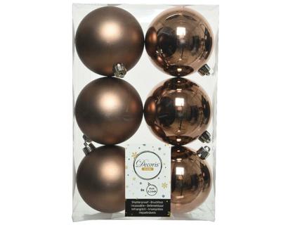 6 onbreekbare kerstballen walnoot 8 cm 6 onbreekbare kerstballen walnoot 8 cm