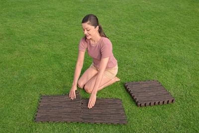 Bestway Zwembadvloer Foam Houten Stijl 12 Stuks 50x50 cm Tuin 58712 - thumbnail