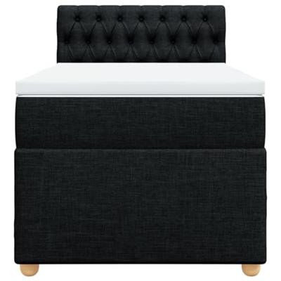 Boxspring met matras stof zwart 90x200 cm