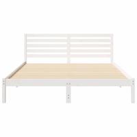 Bedframe met hoofdeinde Wit 160 x 210 cm Massief grenenhout - thumbnail