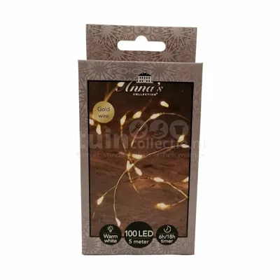 Draadverlichting Goud 100 LED 5m WW