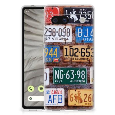 Google Pixel 7A | Siliconen hoesje | met foto Kentekenplaten