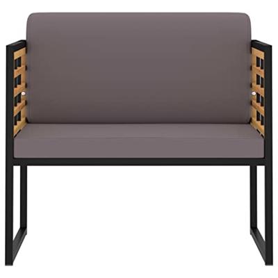 VidaXL Tuinstoelen 2 st met kussens massief acaciahout donkergrijs